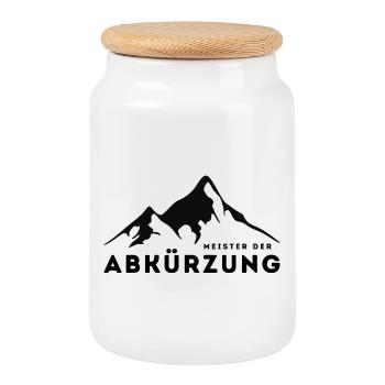MEISTER DER ABKÜRZUNG - Keksdose mit Holzdeckel - Weiß - Vorne