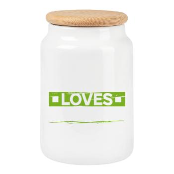 Progress Loves Patience Motivation Gift - Cookie Jar with Wooden Lid - white - Front