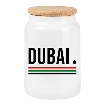 Dubai – Skyline Streetwear Shirt - Keksdose mit Holzdeckel - Weiß - Vorne