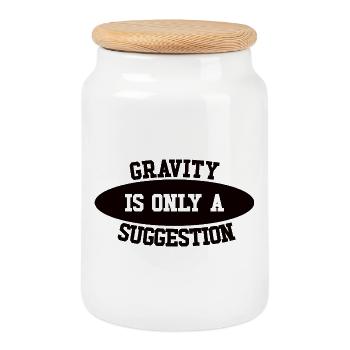 La gravité n’est qu’une suggestion de bloc - Boîte à biscuits avec couvercle en bois - blanc - Devant