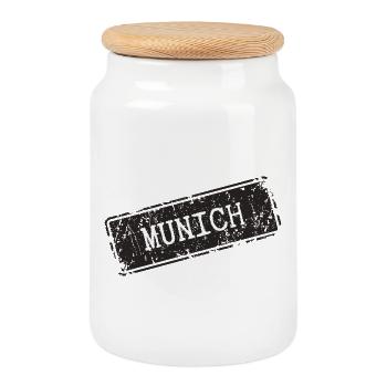 München  - Keksdose mit Holzdeckel - Weiß - Vorne