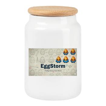 FireEgg Games Team - Cookie Jar with Wooden Lid - white - Front
