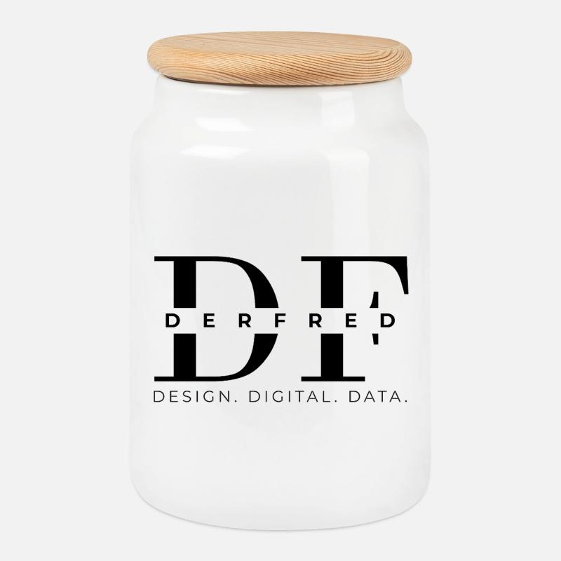 #derfred - Cookie Jar with Wooden Lid - white