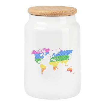 Pride World - Cookie Jar with Wooden Lid - white - Front