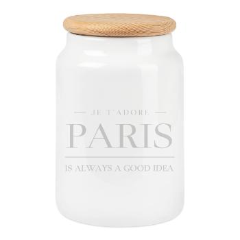 Ich liebe Paris! - Paris ist immer eine gute Idee - Keksdose mit Holzdeckel - Weiß - Vorne