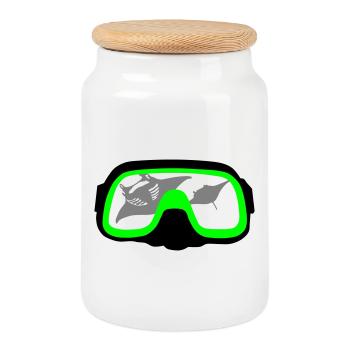 Diving goggles - Cookie Jar with Wooden Lid - white - Front