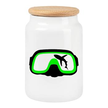Diving goggles - Cookie Jar with Wooden Lid - white - Front