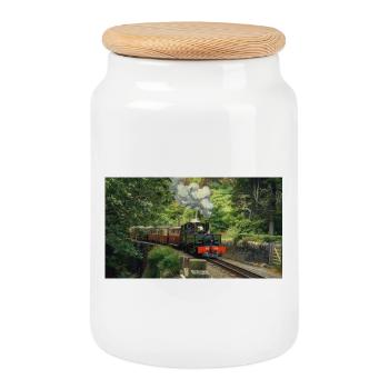 Ffestiniog Idyll - Keksdose mit Holzdeckel - Weiß - Vorne