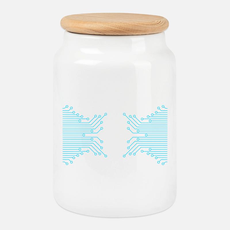Papillon fait de rails conducteurs - Boîte à biscuits avec couvercle en bois - blanc