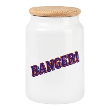 Banger! - Viraler Internetkultur-Humor - Keksdose mit Holzdeckel - Weiß - Vorne