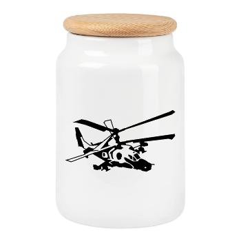 Ka-50 - Cookie Jar with Wooden Lid - white - Front