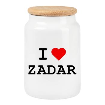 I love Zadar - I love Zadar Croatia - Cookie Jar with Wooden Lid - white - Front