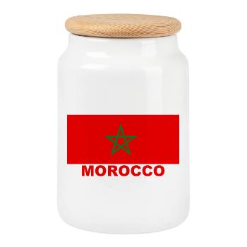 Marokko-Trikot - Keksdose mit Holzdeckel - Weiß - Vorne