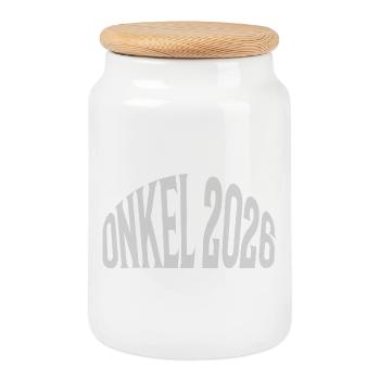 oncle 2026 - Boîte à biscuits avec couvercle en bois - blanc - Devant
