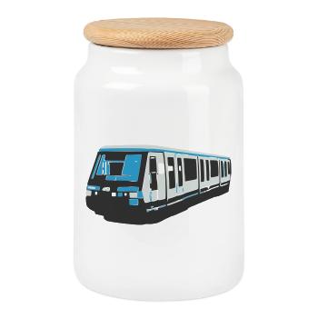 Métro de Paris MP89 - Boîte à biscuits avec couvercle en bois - blanc - Devant