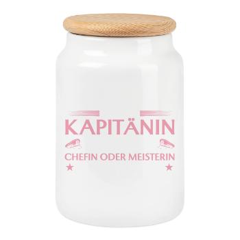 Capitaine, Patron ou Maître - Marin - Boîte à biscuits avec couvercle en bois - blanc - Devant