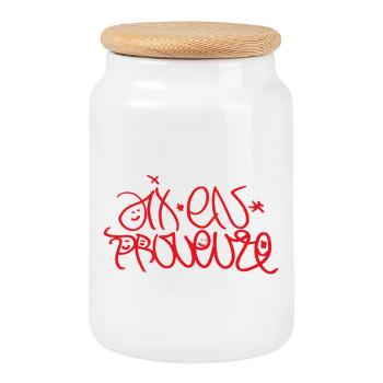 Aix en Provence Geschenkidee Aix T-Shirt - Keksdose mit Holzdeckel - Weiß - Vorne