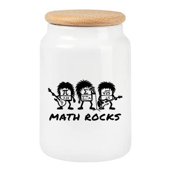 Math Rocks Formulas School Humor - Cookie Jar with Wooden Lid - white - Front