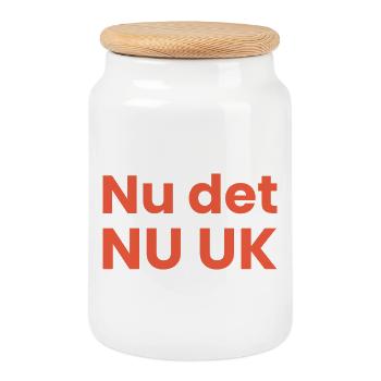 MAINTENANT le Nook Anti USA - Boîte à biscuits avec couvercle en bois - blanc - Devant
