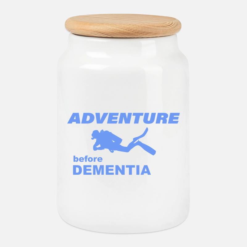 DIVING ADVENTURE - Cookie Jar with Wooden Lid - white