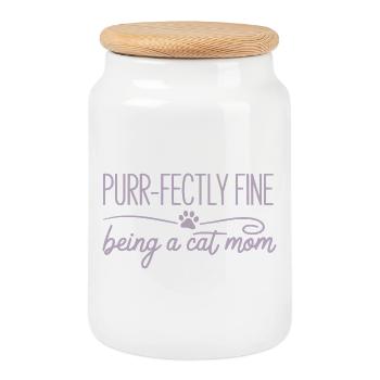  Purr Fectly Fine Being A Cat Mom Katzenmama - Keksdose mit Holzdeckel - Weiß - Vorne