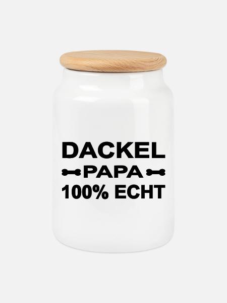 Dackel - Keksdose mit Holzdeckel - Weiß