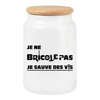 I DON'T TINKER, I SAVE SCREWS! - Cookie Jar with Wooden Lid - white - Front
