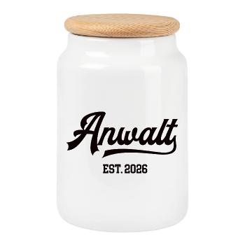 Lawyer 2026 Lawyer Public Prosecutor Law Lawyer - Cookie Jar with Wooden Lid - white - Front