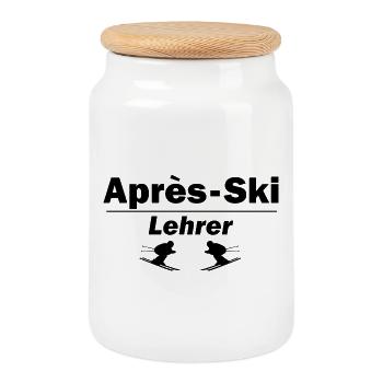 Moniteur d’après-ski - Boîte à biscuits avec couvercle en bois - blanc - Devant