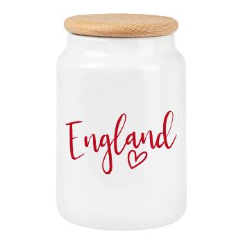 Angleterre Cœur Femmes Amour Angleterre - Boîte à biscuits avec couvercle en bois - blanc - Devant