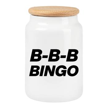 TENDANCE B-B-B-BINGO, PLAISIR VIRAL, PRÉSIDENT 🪑 D’ÉCOLE À MÈMES - Boîte à biscuits avec couvercle en bois - blanc - Devant