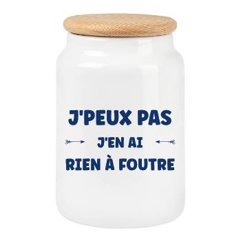 I don't give a damn - Cookie Jar with Wooden Lid - white - Front