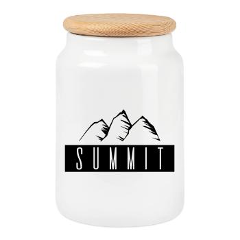 SUMMIT - Boîte à biscuits avec couvercle en bois - blanc - Devant
