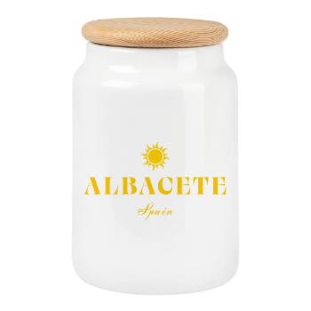 Albacete Sun Spain Logo Tee - Keksdose mit Holzdeckel - Weiß - Vorne
