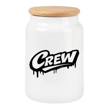Logo de l’équipage - Boîte à biscuits avec couvercle en bois - blanc - Devant