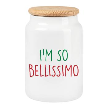 Bellissimo, Italy, Italy - Cookie Jar with Wooden Lid - white - Front