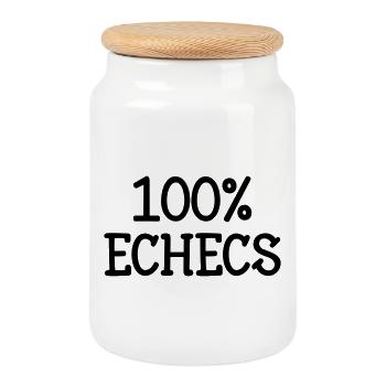 100% Chess Pure Passionate Tippfehler - Keksdose mit Holzdeckel - Weiß - Vorne