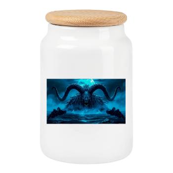 La mère de Beowulf Grendel renaît du Lac Sombre - Boîte à biscuits avec couvercle en bois - blanc - Devant