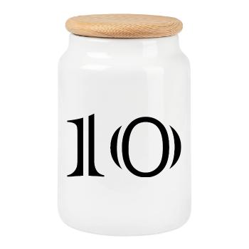 JOYEUX ANNIVERSAIRE. HAPPY BIRTHDAY. ANNIVERSAIRE. - Boîte à biscuits avec couvercle en bois - blanc - Devant
