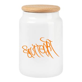 Stuttgart Street Art Souvenir - Cookie Jar with Wooden Lid - white - Front
