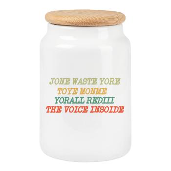 JONE WASTE YORE TOYE MONME YORALL REDIII THE VOICE - Keksdose mit Holzdeckel - Weiß - Vorne