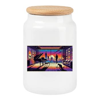 Kotzi Katzi Katz - ein Abend am Piano - Keksdose mit Holzdeckel - Weiß - Vorne