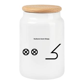 Bow Bow - Nautical Sailing Ships Captain - Cookie Jar with Wooden Lid - white - Front