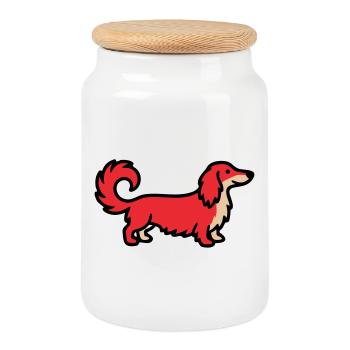 Setter irlandais Retriever Rouge - Boîte à biscuits avec couvercle en bois - blanc - Devant