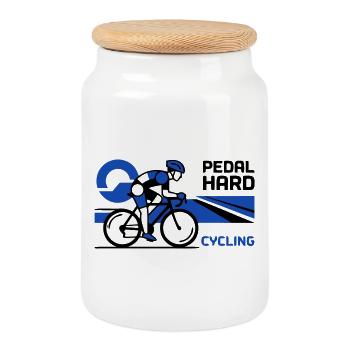 Rennrad Pedal Hard Sprint - Keksdose mit Holzdeckel - Weiß - Vorne