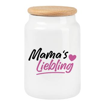 Mama's Liebling - Keksdose mit Holzdeckel - Weiß - Vorne