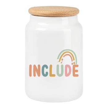 Choose It To Include Rainbow - Cookie Jar with Wooden Lid - white - Front
