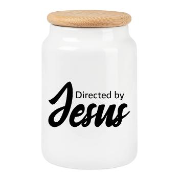 Regie_Jesus - Boîte à biscuits avec couvercle en bois - blanc - Devant