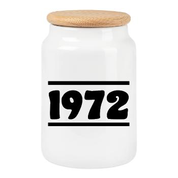 1972 Anniversaire 1972 - Boîte à biscuits avec couvercle en bois - blanc - Devant