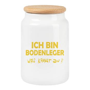 Job Bodenleger - Keksdose mit Holzdeckel - Weiß - Vorne
